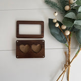 Clear window wood double ring box