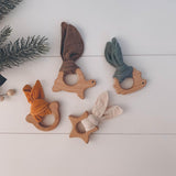 Baby Teethers Personalised Set Wood Natural Baby Eco Friendly