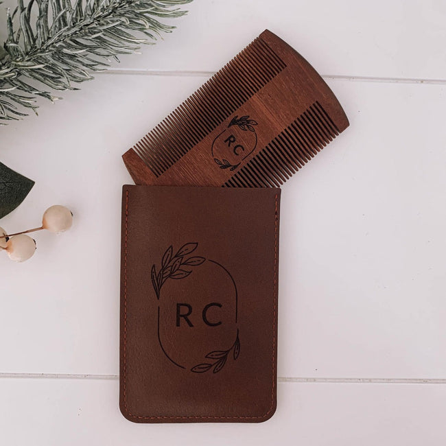 Beard Comb Natural Custom Wedding Gift For Groomsmen Wooden Birthday Gifts For Him