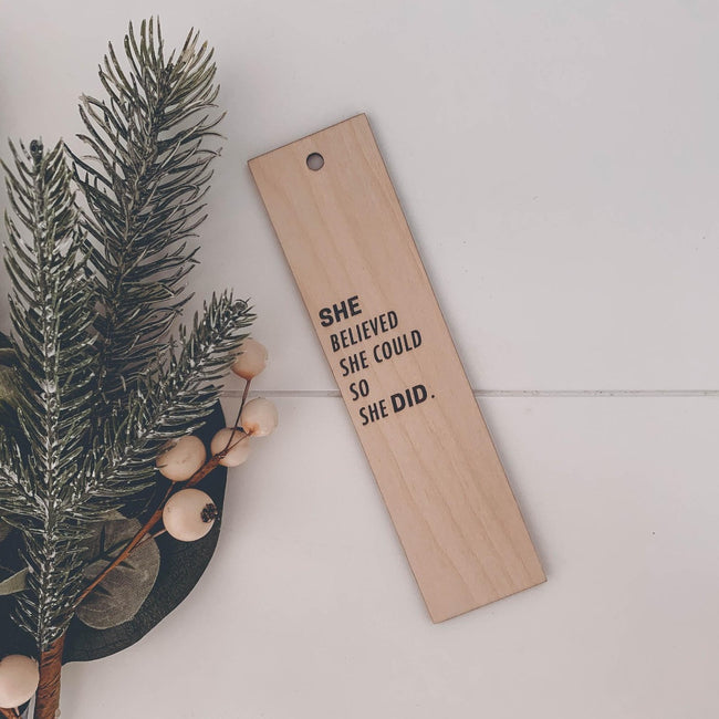 Bookmark Engraved Gift Natural Wood Eco Friendly Book Girl Power Personalised Gift For Girls
