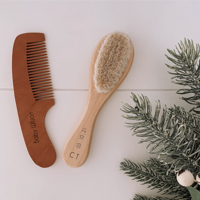 Baby Brush, Baby Comb, Baby brush gift set, engraved baby comb, personalised baby gift set NZ