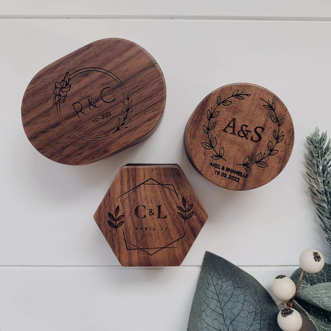 Oval ring box, circle ring box, hexagon ring box, square ring box, we have them all!