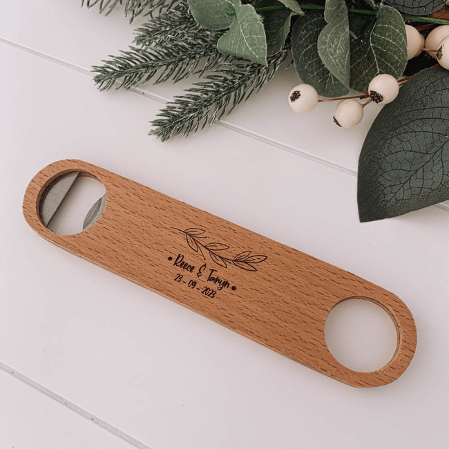 Custom wooden bottle opener nz, nz personalised bottle openers, natural wooden bottle opener