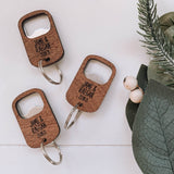 Personalized bottle opener keyring, wooden bottle opener nz, best gift for him, affordable gift for him, laser engraved bottle opener, wedding favours nz