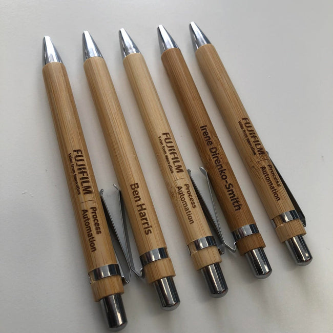 Running a business event? These wood bamboo personalised pens are a great addition