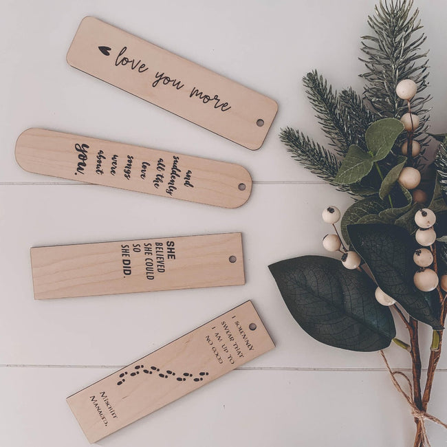 Bookmark Engraved Gift Natural Wood Perfect Gift For