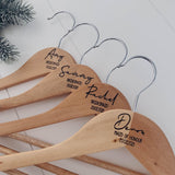 Bridal Party Hangers Eco Friendly NZ Wood Engraved Personalised Gift For Bride and Gift For Bridesmaids
