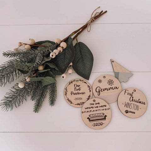 Best Christmas Ornaments NZ Natural Wood Christmas Tree Pandemic 2020 Gift Personalised Quarantined Funny