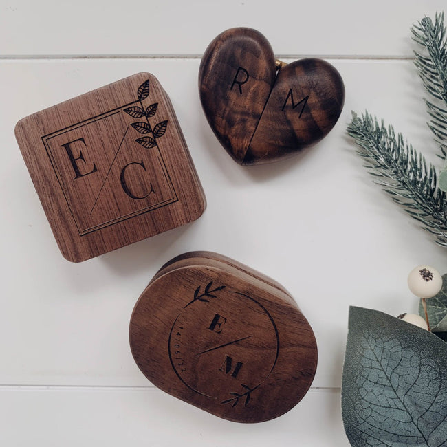 Locally engraved, beautiful and personalised wood ring boxes, finished and shipped ring here in NZ.