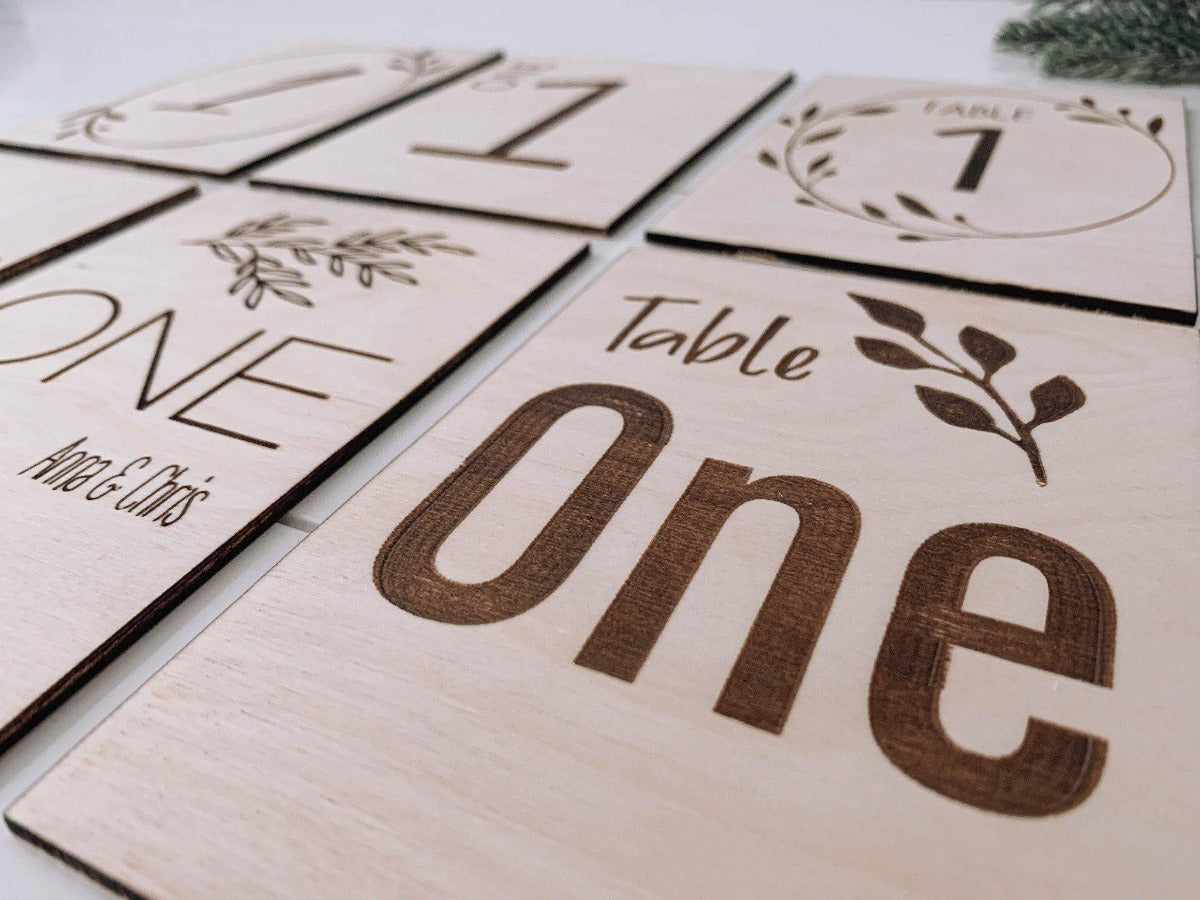 Engraved Table Numbers | Stylish wedding table decor– The Occasion Co.