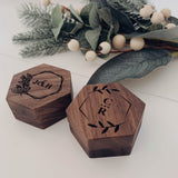 Rustic, personalised, wooden ring boxes made right here in New Zealand. Give your proposal or wedding that extra special touch.